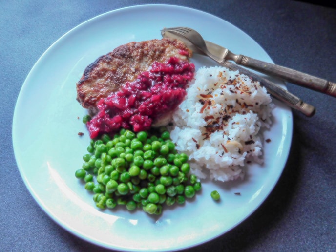 Pan Seared Pork Chops with Cherry Salsa