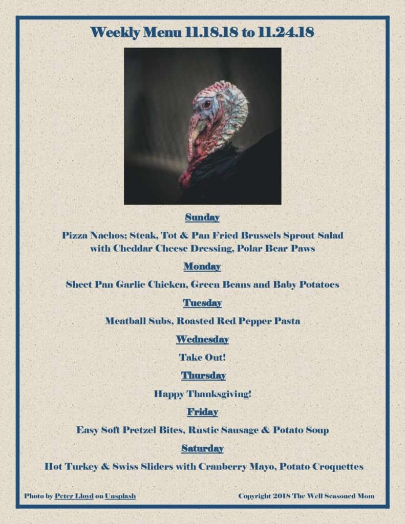 Weekly Menu 11.18.18