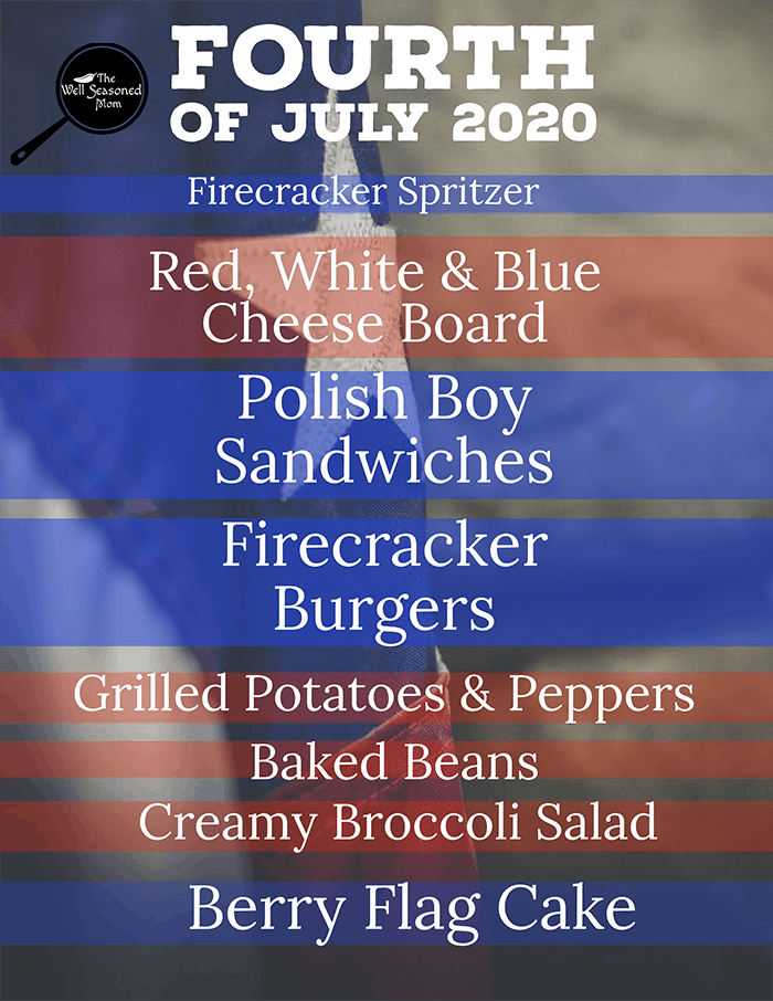 July 4th 2020 Menu