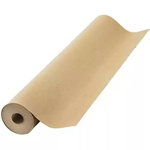 Brown Kraft Paper Roll 17.75 x 1200 (100ft) Made in USA- Ideal for Gift Wrapping, Packing Paper for Moving, Art Craft, Shipping, Floor Covering, Table Runner, 100% Recycled Material