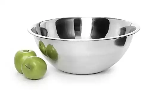 Stainless Steel Mixing Bowl - Premium Polished Mirror Nesting Metal Bowl for Cooking and Serving, Stackable for Convenient Storage (16 Quart)