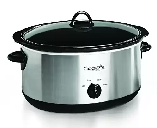 Crock-Pot Large 8 Quart Oval Manual Slow Cooker, Stainless Steel (SCV800-S)