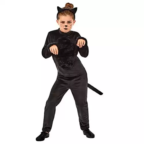 fun shack Black Cat Costume For Girls, Black Cat Costume Girls, Black Cat Kids Costume Girls, Black Cat Halloween Costume