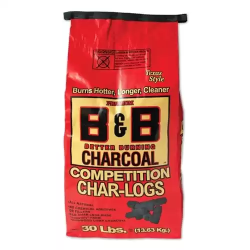 B & B Charcoal 00106 Competition Char-logs Charcoal Briquettes, 30 Lbs