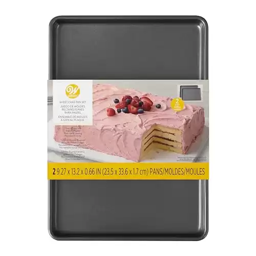 Wilton Easy Layers Sheet Cake Pan, Rectangle Sheet Pan, 2-Piece Baking Sheets Set, Steel