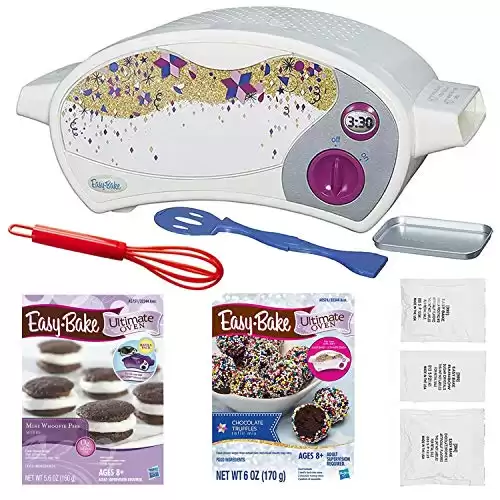 Easy Bake Oven Star Edition + Chocolate Truffle Refill Mix + Mini Whoopie Pies Refill Mix + Mini Whisk.