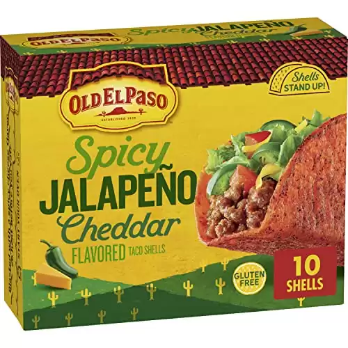 Old El Paso Spicy Jalapeño Cheddar Flavored Stand 'N Stuff Taco Shells, Gluten Free, 5.4 oz.