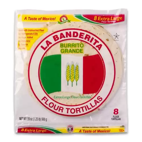 La Banderita® Burrito | 10" Flour Tortillas | 20 oz.| 8 Count (Pack of 4)