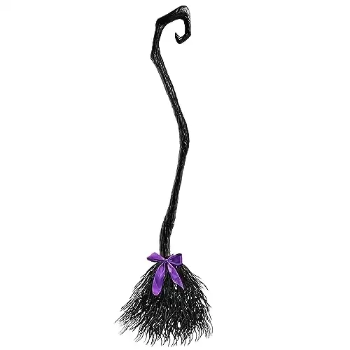 JOYIN 55” Witch Broom with Ribbons for Kids Halloween Witches Broomstick, Costume Parties, Photo Booth Accessory, Halloween Decorations