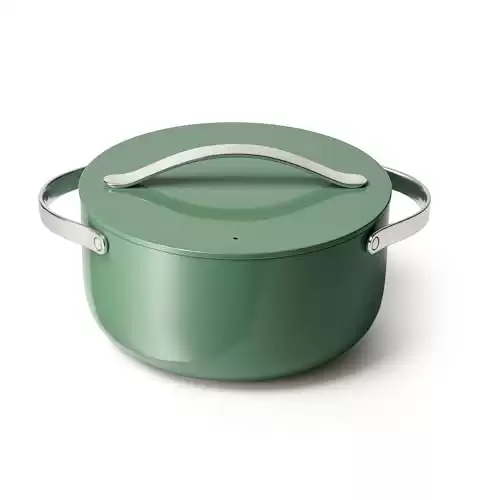 Caraway Nonstick Ceramic Dutch Oven Pot with Lid (6.5 qt, 10.5") - Non Toxic, PTFE & PFOA Free - Oven Safe & Compatible with All Stovetops (Gas, Electric & Induction) - Sage