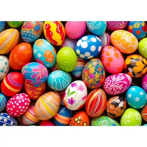 Bgraamiens Puzzle-Colorful Easter Eggs-1000 Pieces Gradient Colorful Easter Puzzle for Adult,Hard Challenge Puzzle for Adult