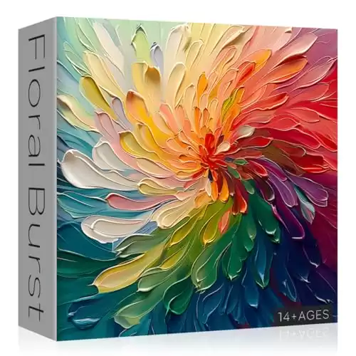 Impossible Puzzle for Adults 1000 Pieces, Rainbow Art Painting Difficult Puzzle, Colorful Gradient Jigsaw Puzzle, Hard Challenge Puzzle for Adults