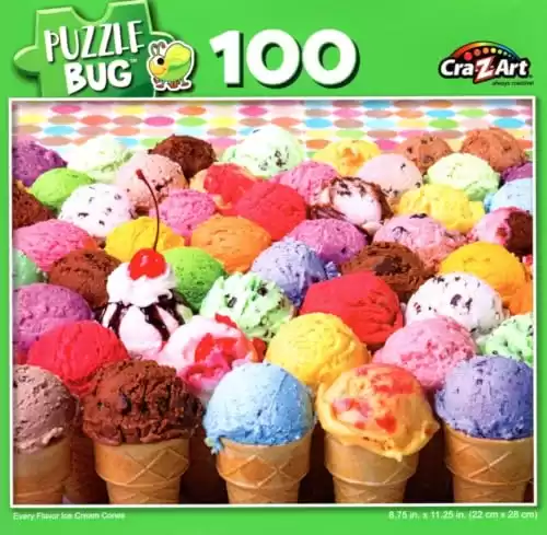 Every Flavor Ice Cream Cones - 100 Pieces Jigsaw Puzzle for Adults 16+