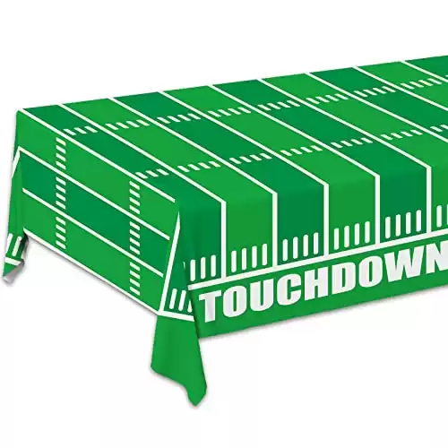 Gatherfun Football Theme Party Disposable Tablecloth Plastic Touchdown Table Cover for Birthday Party Football Party Games Decoration 54 X 108Inch 3 Pack